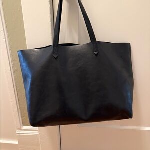 Madewell Black Leather Tote Bag